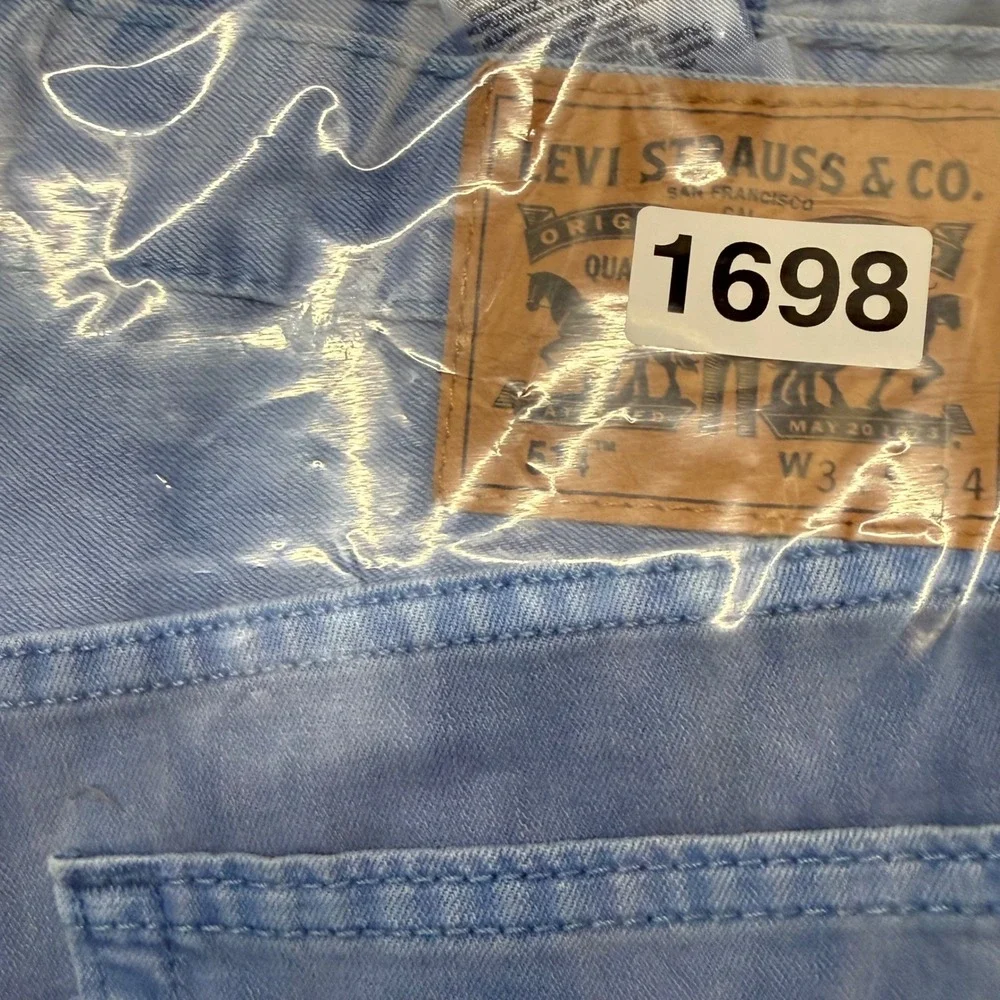 Levi's 511 Slim Fit Mens 34x34 Light Blue Denim Jeans 04511-0317